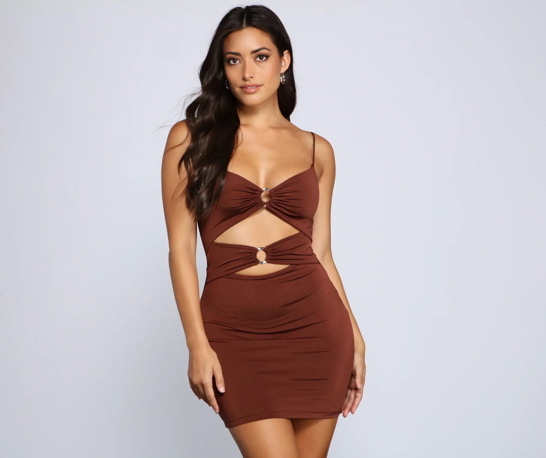 Mini dresses with high - low hems for a modern twist Bold Stunner Cutout Mini Dress