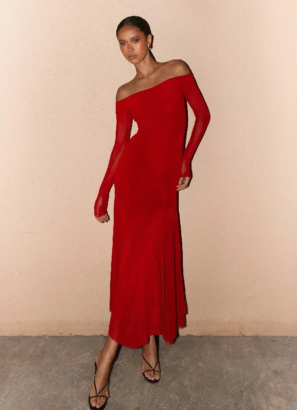 Sleep - Wear Inspired Casual Dresses for a Cozy Feel​ Maribel Maxi Dress - Red