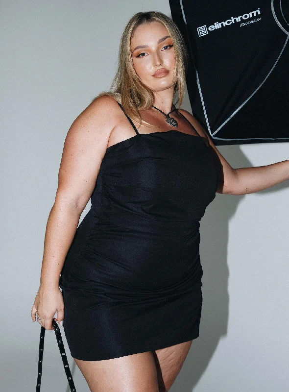 Mini dresses with empire waists for a flattering fit Chandra Mini Dress Black Curve