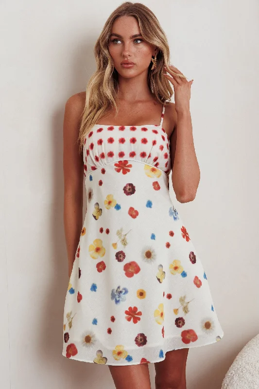 Wrap - Style Casual Dresses for Easy Wear Fleur Sun Cami Strap Mini Dress Flowers Red Wrap - Style Casual Dresses for Easy Wear Fleur Sun Cami Strap Mini Dress Flowers Red