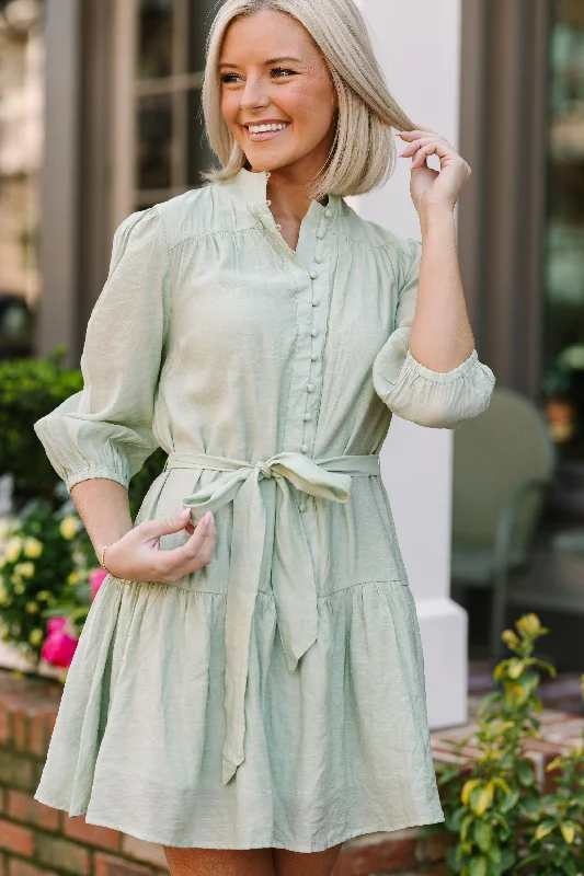 Office - Appropriate Casual Dresses with a Professional Edge Up To The Task Sage Green Dress Office - Appropriate Casual Dresses with a Professional Edge Up To The Task Sage Green Dress