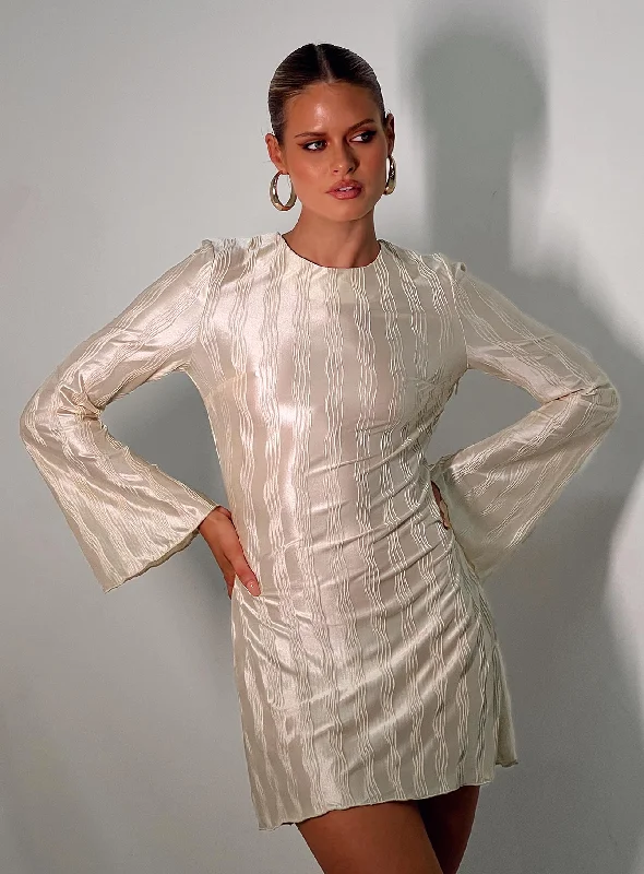 Mini dresses with mesh panels for a sexy and trendy look Venaya Mini Dress Champagne Mini dresses with mesh panels for a sexy and trendy look Venaya Mini Dress Champagne