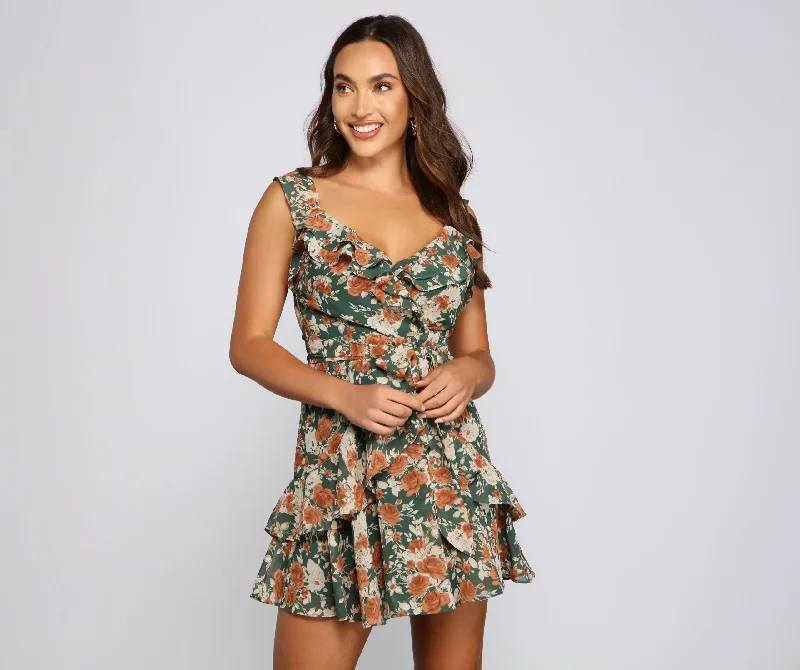 Mini dresses with tiered skirts for added volume Flirty Moment Floral Chiffon Skater Dress Mini dresses with tiered skirts for added volume Flirty Moment Floral Chiffon Skater Dress