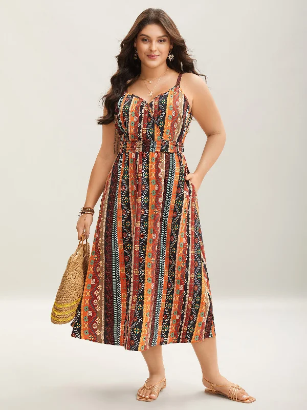 Home - Wear Casual Dresses for Comfort at Home Colorful Striped Pleated Waist Pockets Jumpsuit Home - Wear Casual Dresses for Comfort at Home Colorful Striped Pleated Waist Pockets Jumpsuit