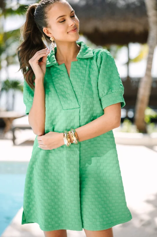Party Casual Dresses for a Night Out​ Nice To See You Kelly Green Textured Dress