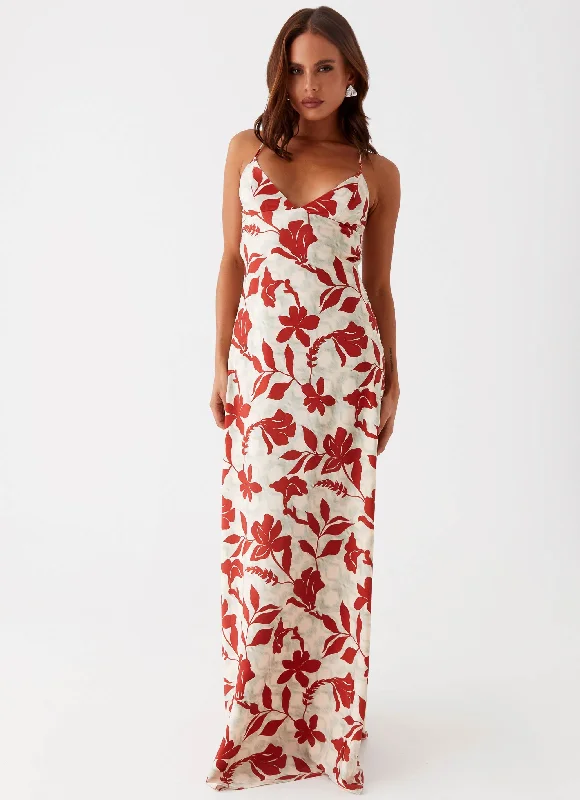 Plus - Size Casual Dresses for a Comfortable Fit Cecily Maxi Dress - Red Green Floral Plus - Size Casual Dresses for a Comfortable Fit Cecily Maxi Dress - Red Green Floral