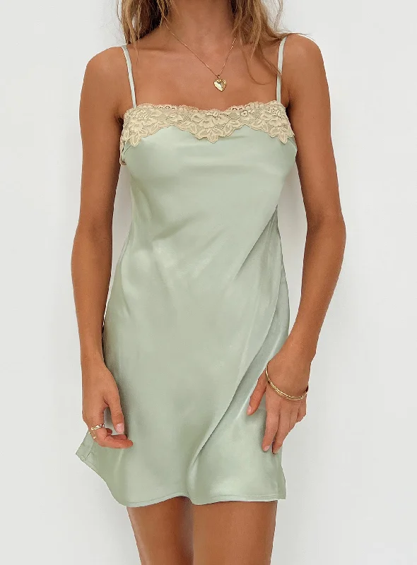 Mini dresses with halter necks for a stylish choice Hazell Mini Dress Sage