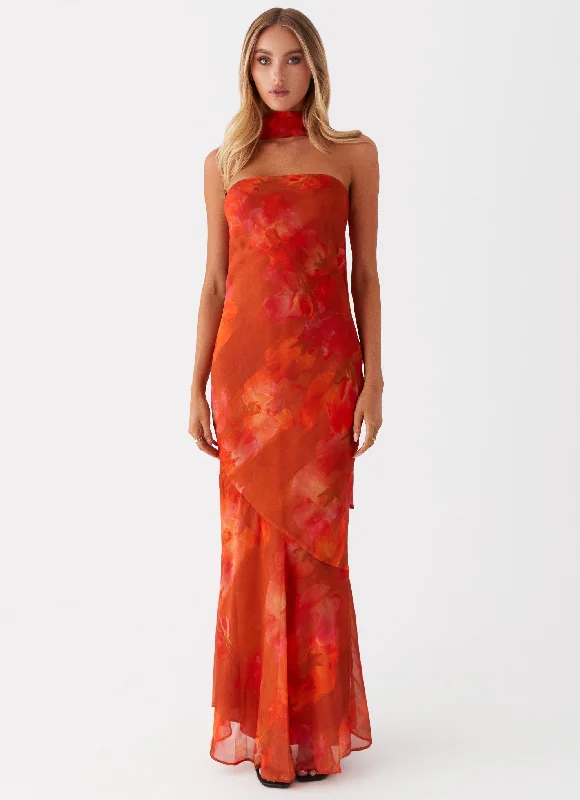 Stretchable Casual Dresses for a Flexible Fit​ Under The Pagoda Maxi Dress - Amber