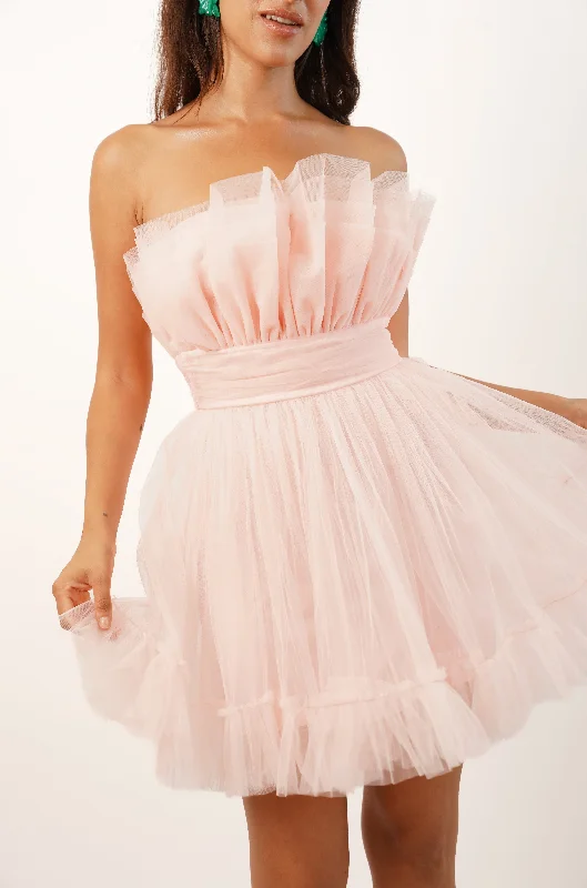 Jewelry - Complementary Casual Dresses for a Complete Look Nanita Tulle Mini Dress in Blush Pink Jewelry - Complementary Casual Dresses for a Complete Look Nanita Tulle Mini Dress in Blush Pink