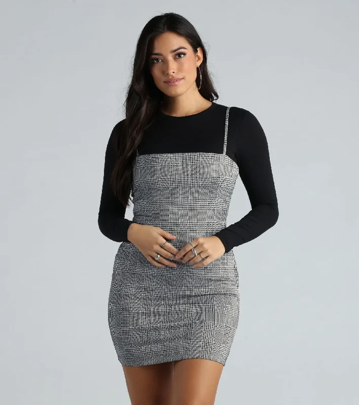 Post - Partum Casual Dresses for New Moms​ Check It Out Gingham Plaid Mini Dress