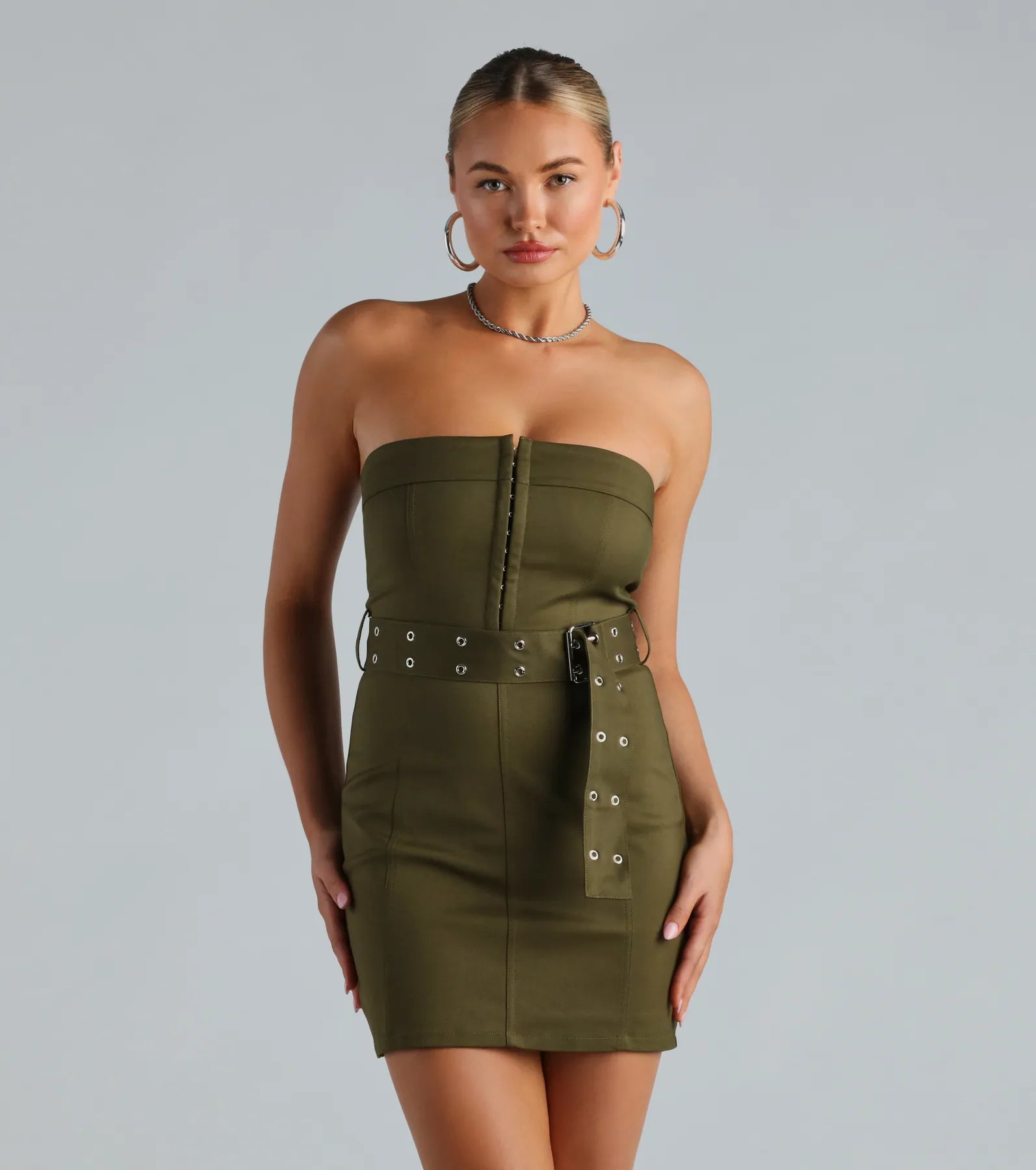 Child - Sized Casual Dresses with Cute Designs Can I Have Your Attention Belted Mini Dress Child - Sized Casual Dresses with Cute Designs Can I Have Your Attention Belted Mini Dress
