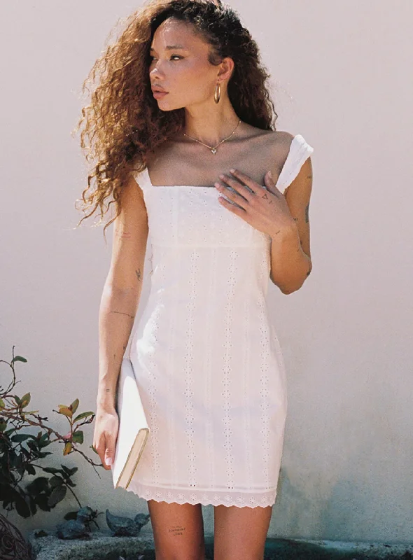Mini dresses with ruched bodices for a feminine touch Allegro Mini Dress White