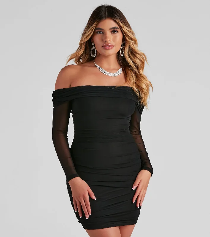 Mini dresses with pom - pom trims for a playful feel Chic Moment Mesh Bodycon Mini Dress Mini dresses with pom - pom trims for a playful feel Chic Moment Mesh Bodycon Mini Dress