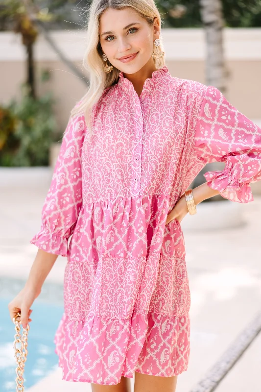 Animal - Print Casual Dresses for a Bold Statement Do Your Best Pink Floral Babydoll Dress Animal - Print Casual Dresses for a Bold Statement Do Your Best Pink Floral Babydoll Dress