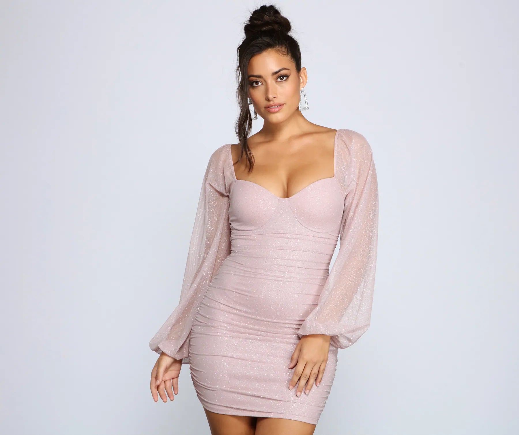 Mini dresses with wrap - around styles Gorgeous And Glitzy Bodycon Dress