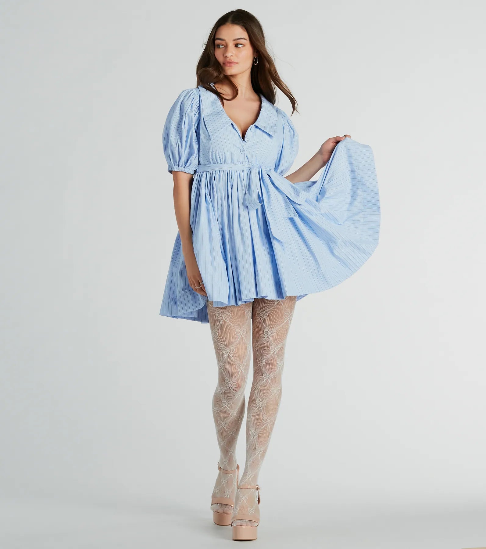 Festival - Inspired Casual Dresses with Bohemian Flair Sweet Vibes Collared Striped Woven Skater Dress Festival - Inspired Casual Dresses with Bohemian Flair Sweet Vibes Collared Striped Woven Skater Dress
