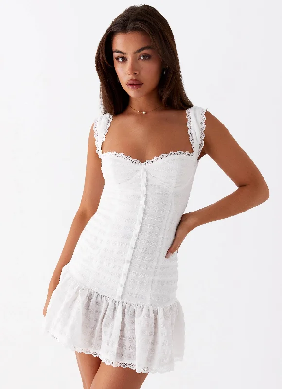 Summer - Appropriate Casual Dresses in Lightweight Materials Kristina Mini Dress - White Summer - Appropriate Casual Dresses in Lightweight Materials Kristina Mini Dress - White
