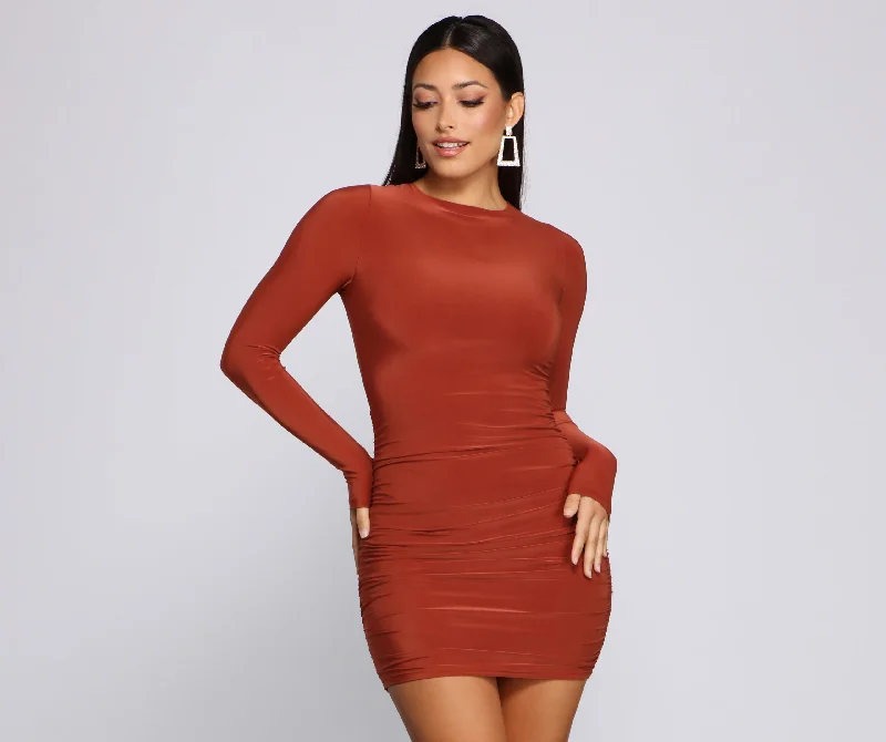 Animal print mini dresses for a bold statement Sultry Lace-Up Back Bodycon Dress