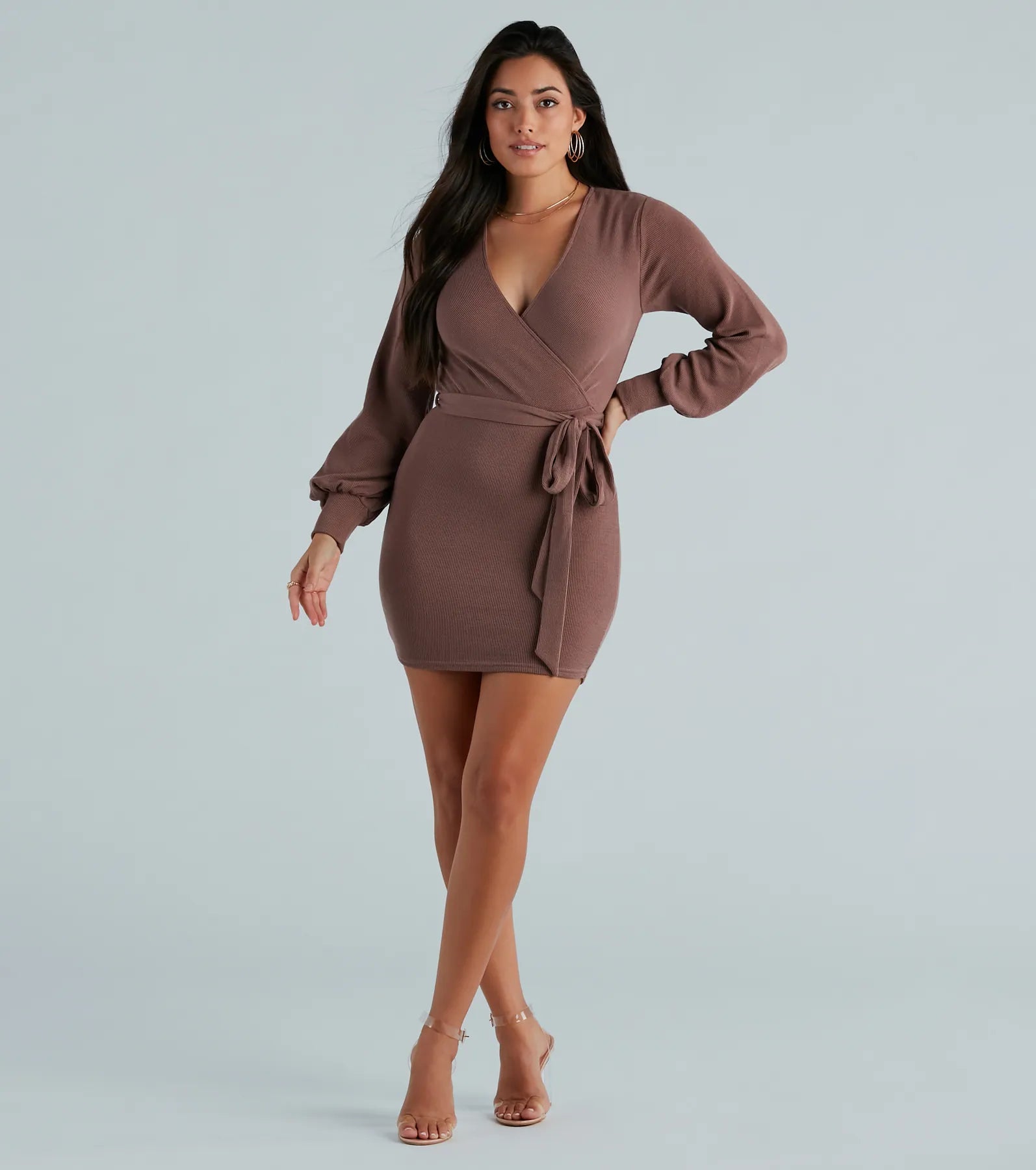 Anti - Wrinkle Casual Dresses for Easy Maintenance Stroll Along Surplice Tie Waist Mini Dress Anti - Wrinkle Casual Dresses for Easy Maintenance Stroll Along Surplice Tie Waist Mini Dress