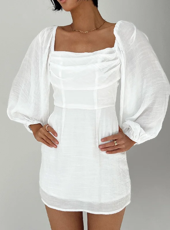 Linen mini dresses for a breathable summer option Warra Mini Dress White