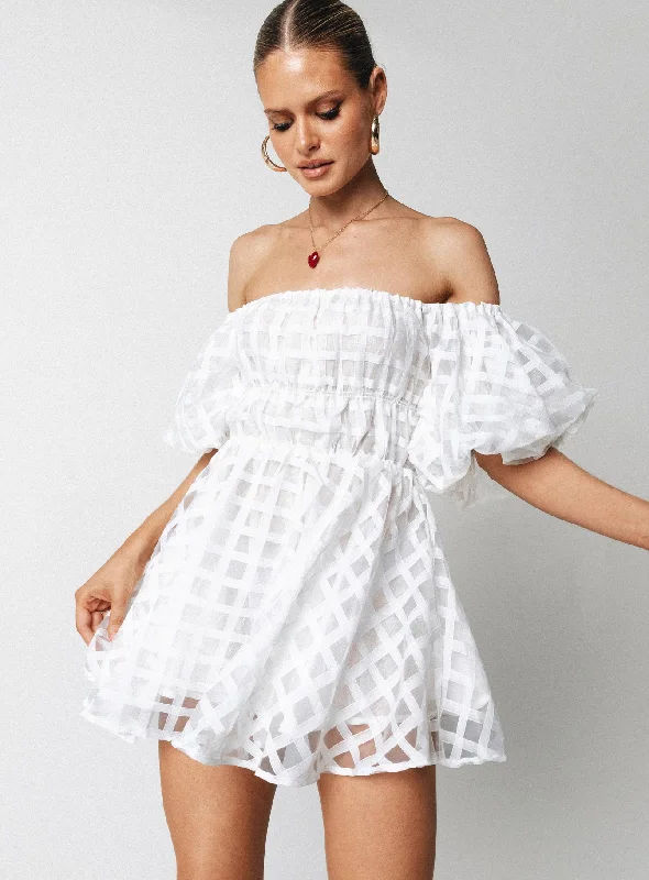 Mini dresses with keyhole necklines Pascali Mini Dress White