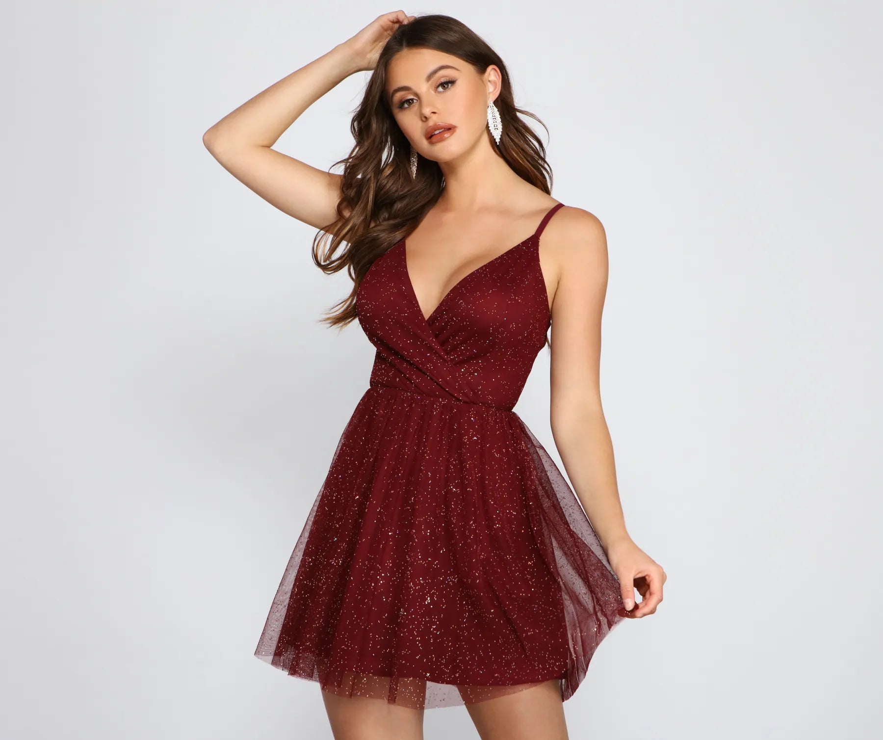 Sequined mini dresses for New Year's Eve Hannah Glitter Mesh Party Dress
