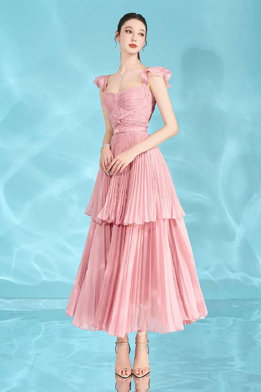 Crochet Casual Dresses for a Handmade Appeal​ Ballerina A-line Cap Sleeved Silk Ankle Length Dress