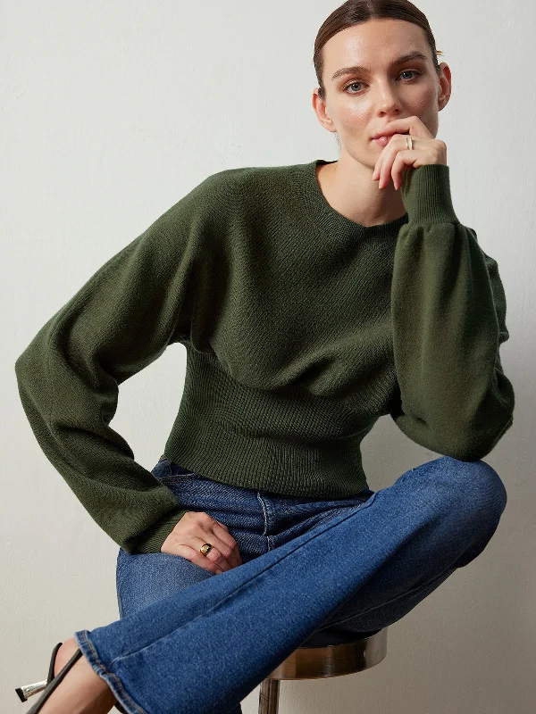 Sleeveless Casual Dresses for Warm Weather​ Batwing Sleeve Cinched Sweater