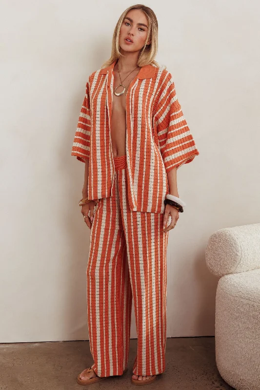 Non - Slip Casual Dresses with Adjustable Straps Influence Knit Straight Leg Pants Orange Non - Slip Casual Dresses with Adjustable Straps Influence Knit Straight Leg Pants Orange
