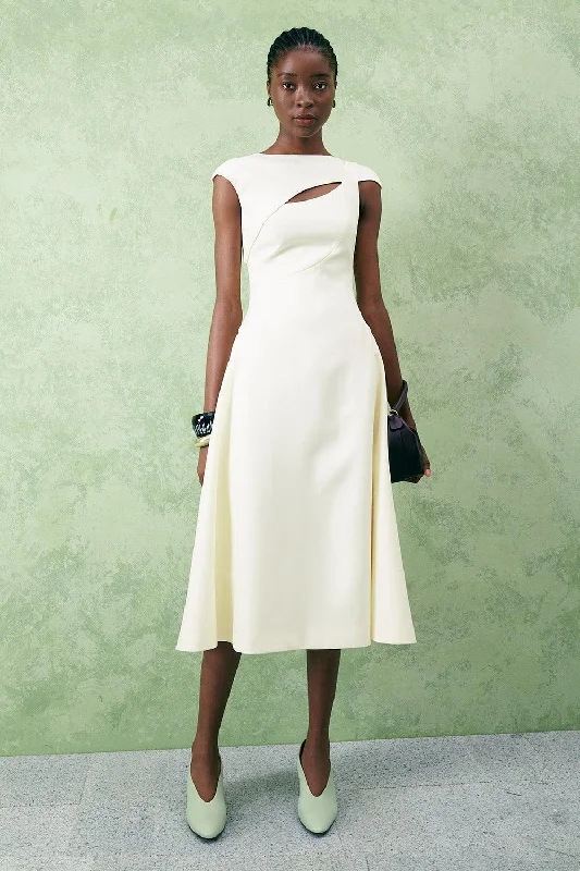 Toddler Casual Dresses in Soft Fabrics​ Hollyhock A-line Cut-Out Crepe Midi Dress