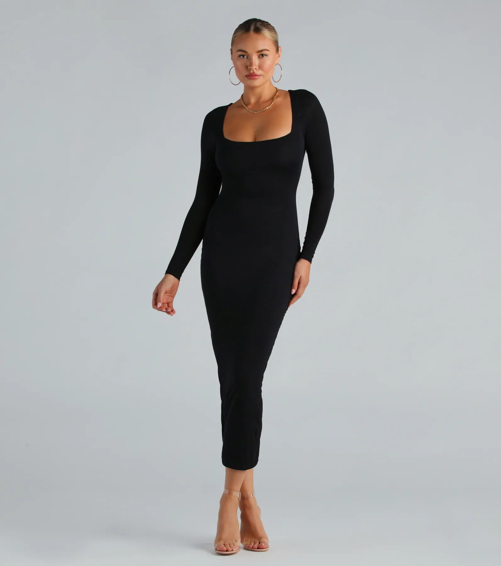 Two - Piece Casual Dresses for a Modular Look Smooth Silhouette Long Sleeve Bodycon Maxi Dress Two - Piece Casual Dresses for a Modular Look Smooth Silhouette Long Sleeve Bodycon Maxi Dress
