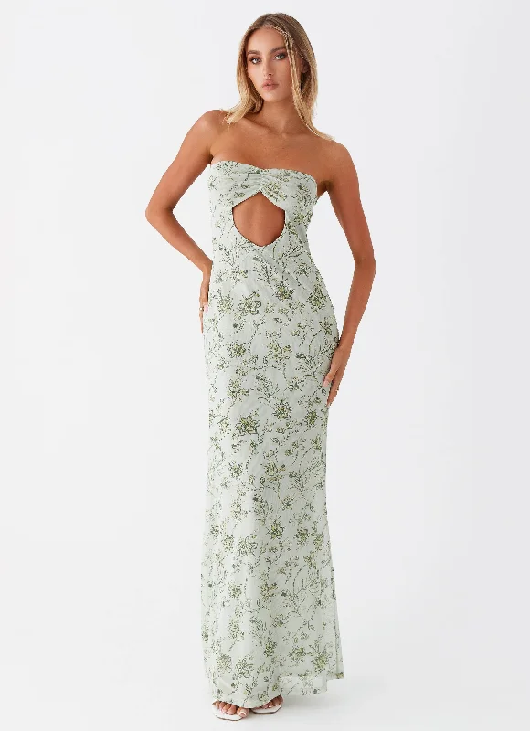 Sun - Protective Casual Dresses for Outdoor Activities​ Dearest Maxi Dress - Sage Floral
