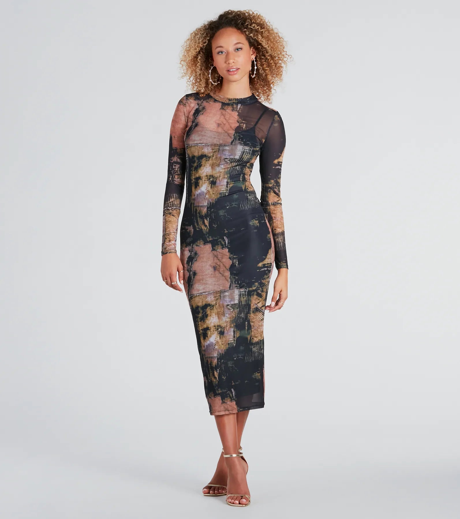 Baby Girl Casual Dresses for a Sweet Look​ Downtown Chic Abstract Print Midi Dress