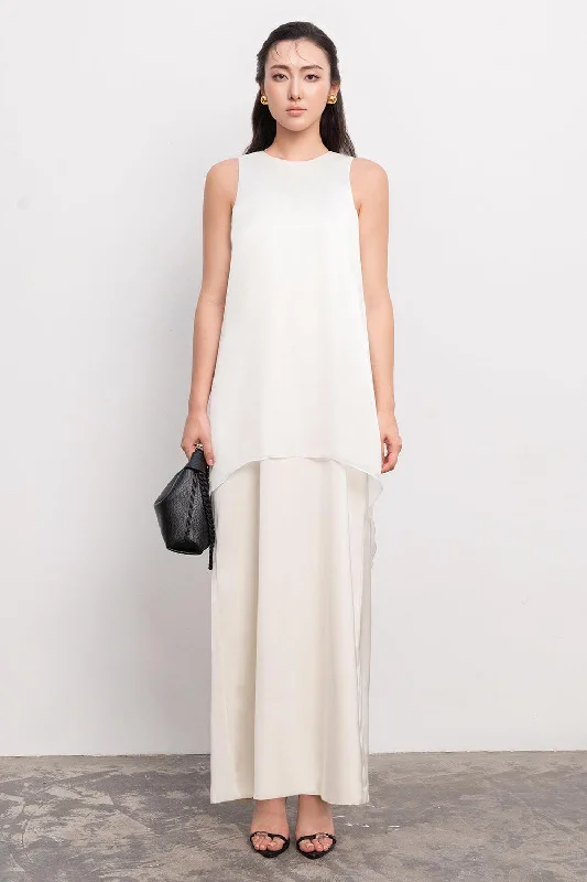 Linen Casual Dresses for Breathability Sophia Straight Sleeveless Silk Chiffon Ankle Length Dress Linen Casual Dresses for Breathability Sophia Straight Sleeveless Silk Chiffon Ankle Length Dress