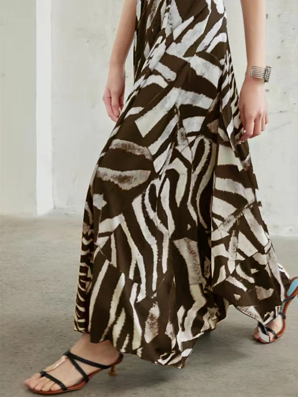 Maxi Casual Dresses for a Relaxed Look​ Zebra Printed Maxi Skirt