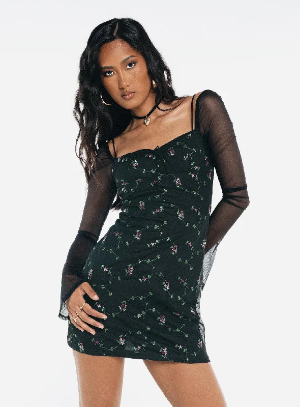 Mini dresses with high - low hems for a modern twist Quinny Long Sleeve Mini Dress Black Mini dresses with high - low hems for a modern twist Quinny Long Sleeve Mini Dress Black