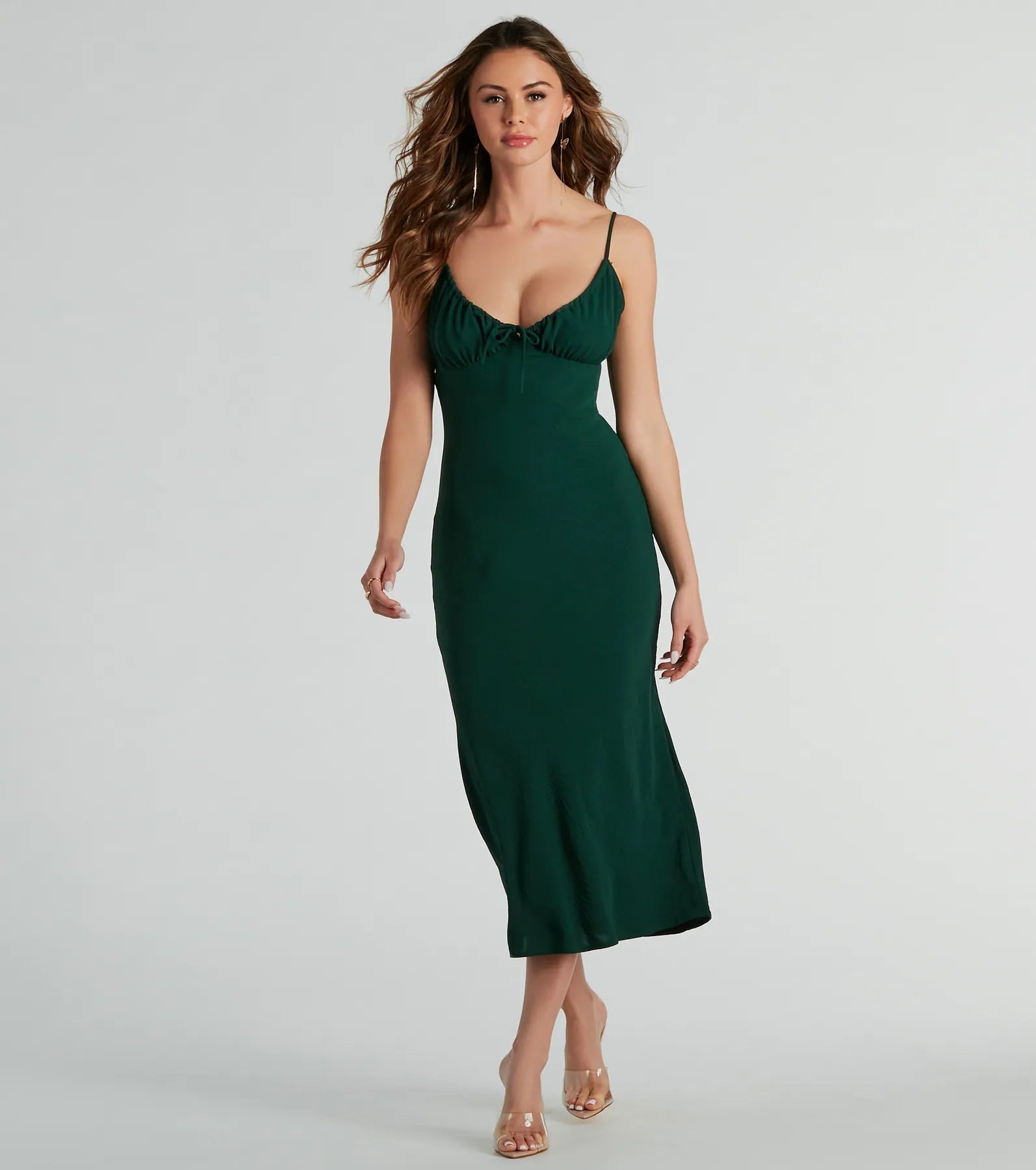 Brand - Specific Casual Dresses from Popular Labels Finders Keepers V-Neck Tie Midi Dress Brand - Specific Casual Dresses from Popular Labels Finders Keepers V-Neck Tie Midi Dress
