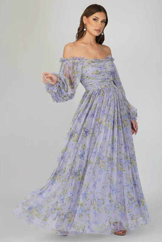 Bamboo - Fiber Casual Dresses for an Eco - Friendly Option Lana Lilac Printed Tulle Dress Bamboo - Fiber Casual Dresses for an Eco - Friendly Option Lana Lilac Printed Tulle Dress