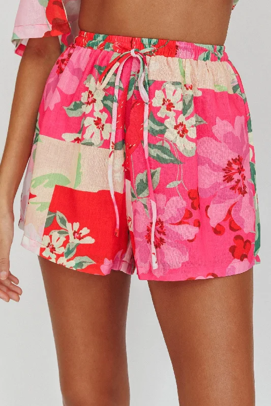 Glittery Casual Dresses for a Sparkly Effect Ciao Ciao Floral Drawstring Shorts Pink Glittery Casual Dresses for a Sparkly Effect Ciao Ciao Floral Drawstring Shorts Pink