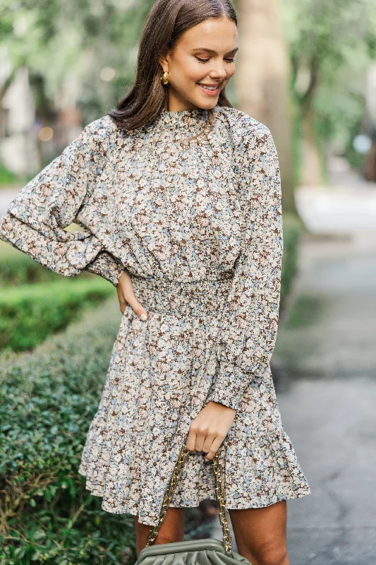 Washable Casual Dresses for Convenient Cleaning All I Ask Blue Floral Smocked Dress Washable Casual Dresses for Convenient Cleaning All I Ask Blue Floral Smocked Dress