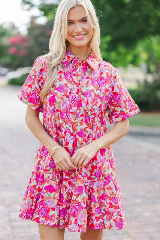 Sleep - Wear Inspired Casual Dresses for a Cozy Feel Living In A Dream Pink Floral Dress Sleep - Wear Inspired Casual Dresses for a Cozy Feel Living In A Dream Pink Floral Dress