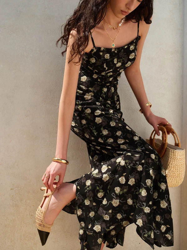 Bamboo - Fiber Casual Dresses for an Eco - Friendly Option​ Floral Ruffle Hem Dress