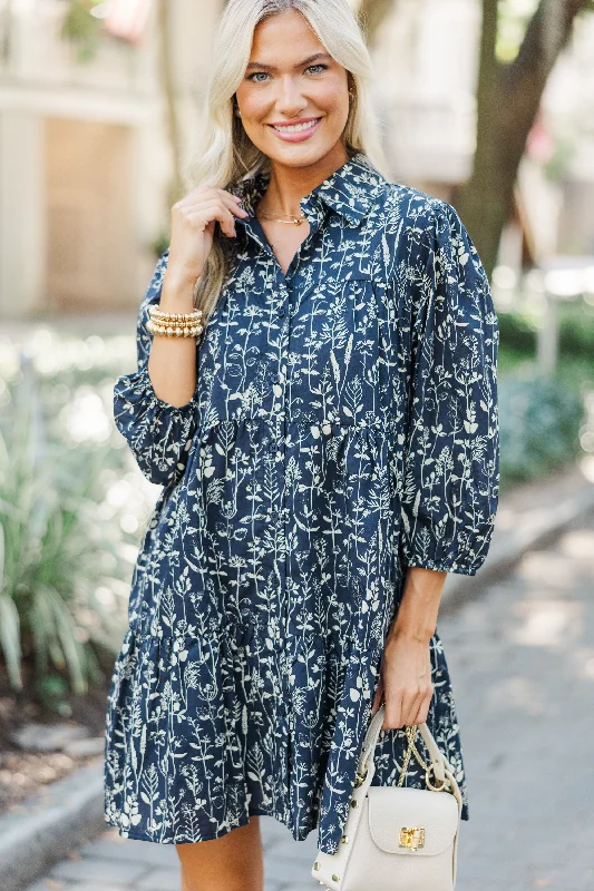 A - Line Casual Dresses for a Flattering Silhouette On Your Way Black Floral Babydoll Dress A - Line Casual Dresses for a Flattering Silhouette On Your Way Black Floral Babydoll Dress