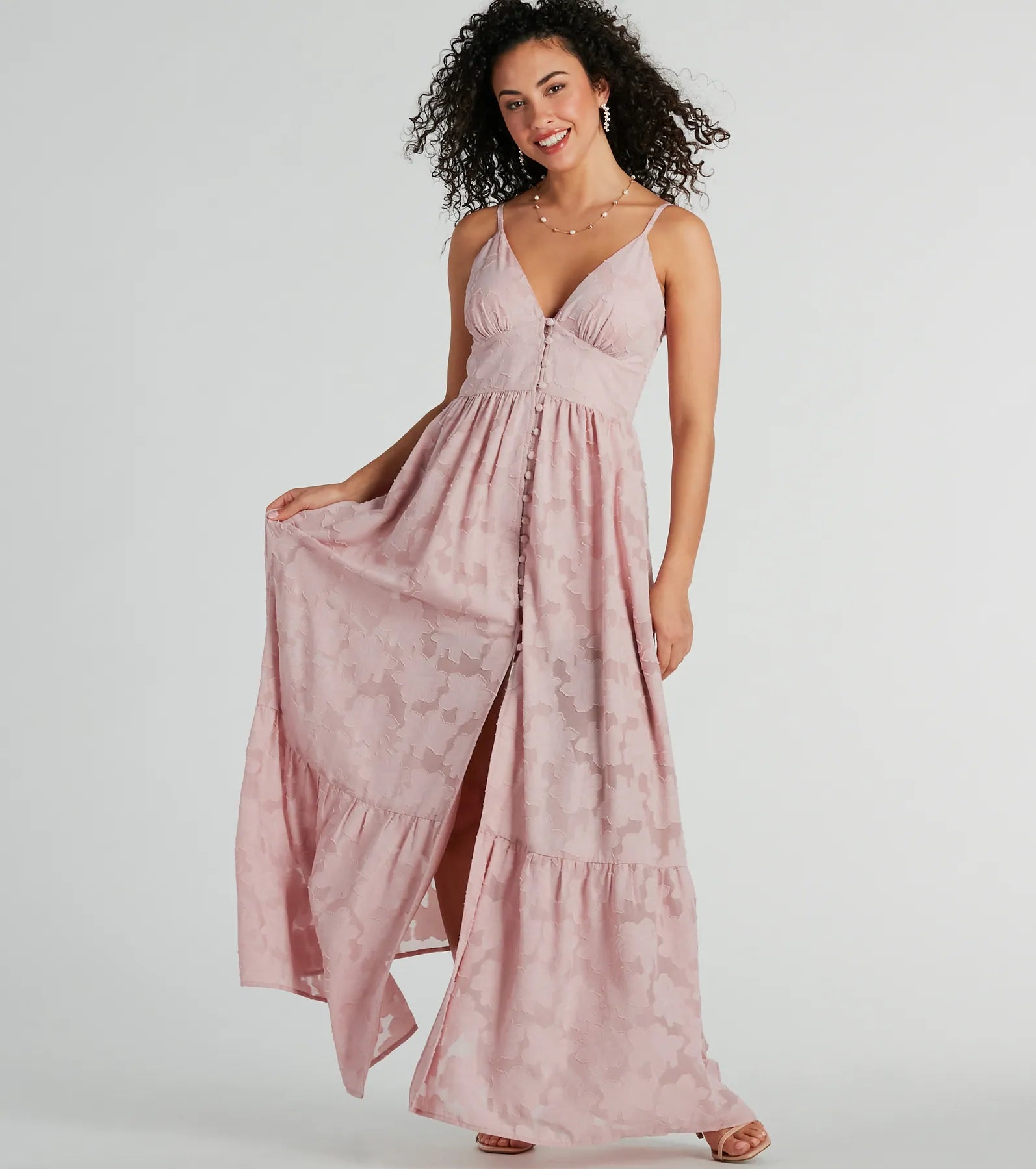 Feathered - Trimmed Casual Dresses for a Dramatic Look Effortless Beauty Chiffon Burnout Floral Maxi Dress Feathered - Trimmed Casual Dresses for a Dramatic Look Effortless Beauty Chiffon Burnout Floral Maxi Dress