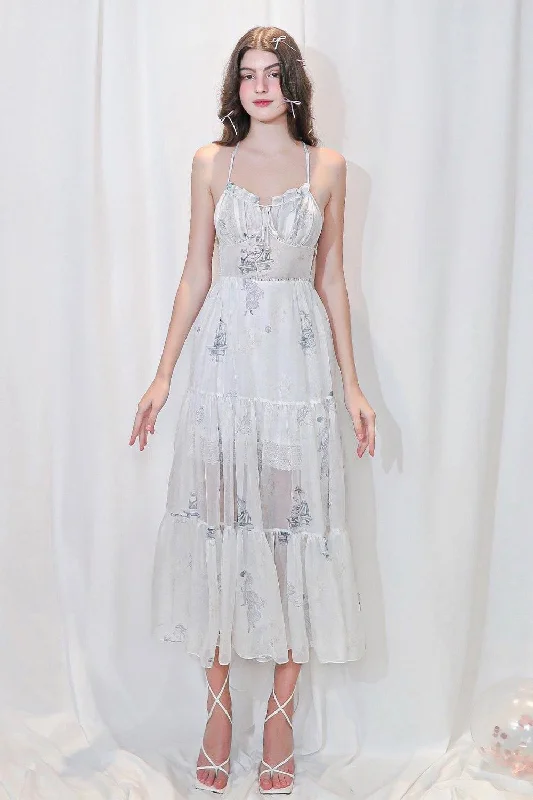 Dry - Clean - Only Casual Dresses for Delicate Fabrics Odette Tiered Sleeveless Voile Midi Dress Dry - Clean - Only Casual Dresses for Delicate Fabrics Odette Tiered Sleeveless Voile Midi Dress