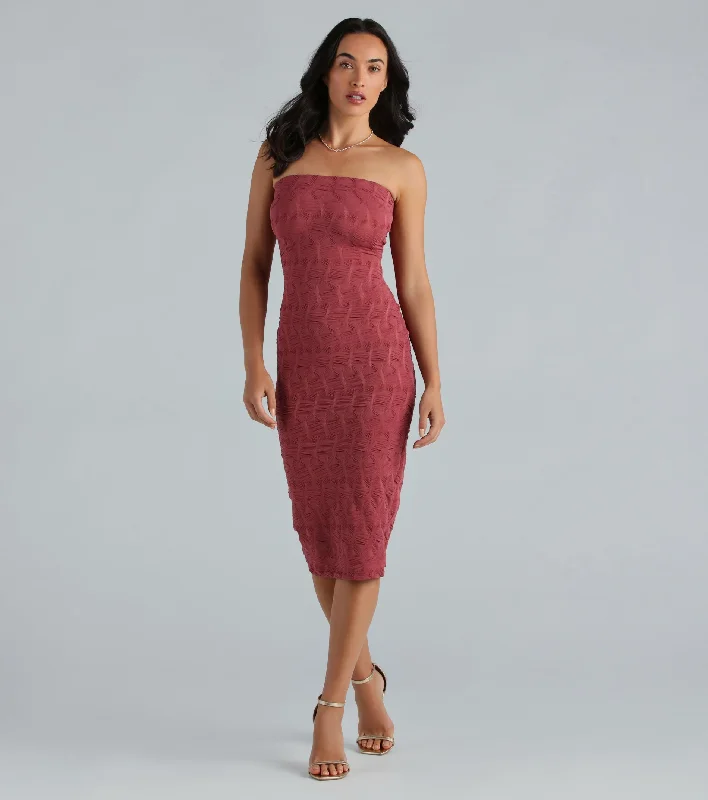 Travel - Friendly Casual Dresses for Comfort on the Go​ She's All That Strapless Midi Dress