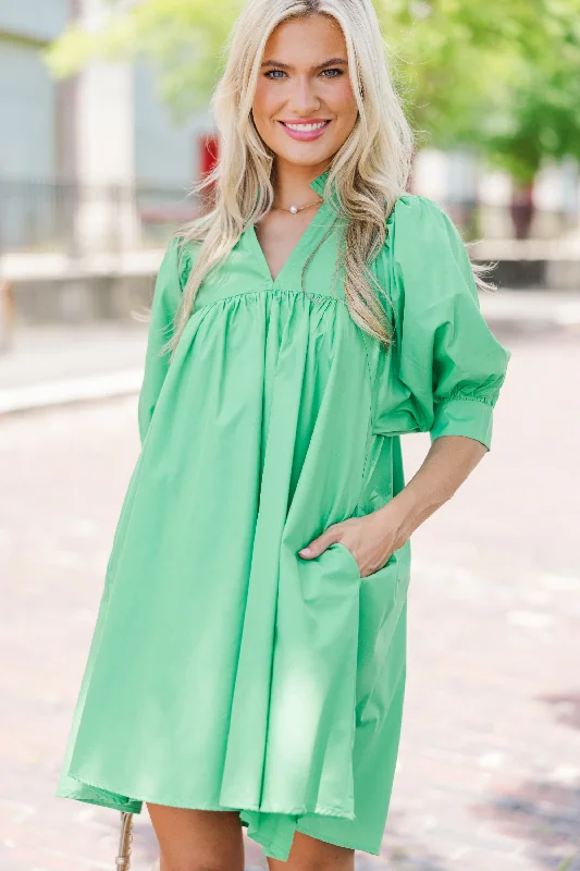 Button - Down Casual Dresses for a Classic Vibe Serve You Well Green Babydoll Dress Button - Down Casual Dresses for a Classic Vibe Serve You Well Green Babydoll Dress
