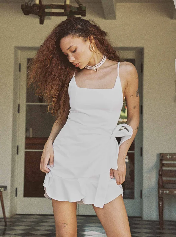 Strapless mini dresses for a beach vacation Cottage Hill Mini Dress White Satin