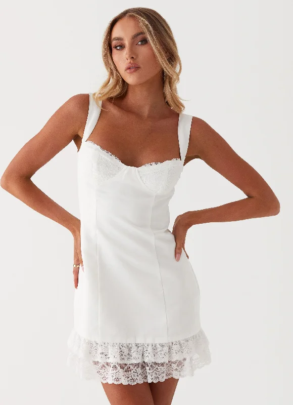 Washable Casual Dresses for Convenient Cleaning​ Isadora Lace Mini Dress - White