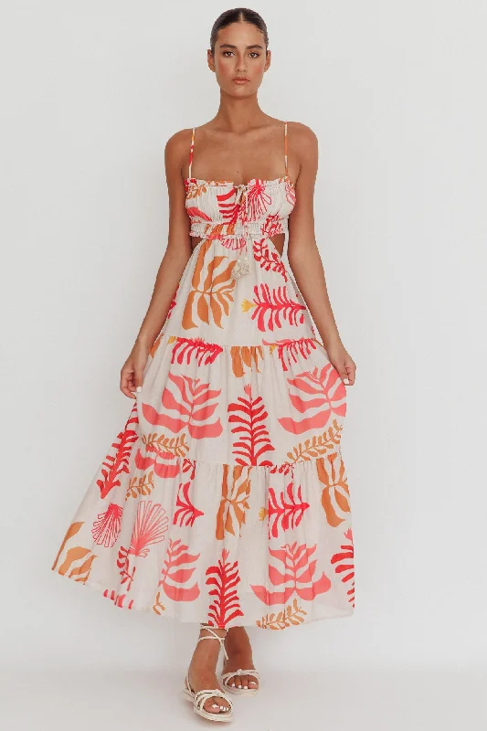 Plus - Size Casual Dresses for a Comfortable Fit Eyona Cut-Out Back Floral Maxi Dress Pink Plus - Size Casual Dresses for a Comfortable Fit Eyona Cut-Out Back Floral Maxi Dress Pink